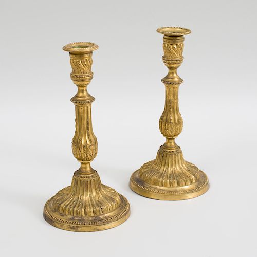 Pair of Louis XVI Ormolu Candlesticks