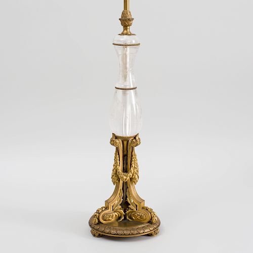 Louis XVI Style Ormolu-Mounted Rock-Crystal Lamp 