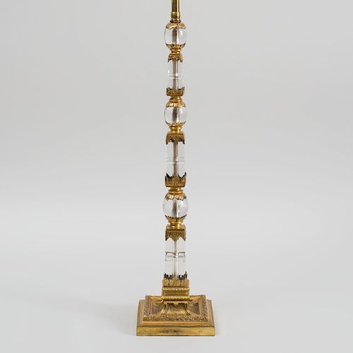 Baroque Style Gilt-Metal Mounted Rock Crystal Table Lamp