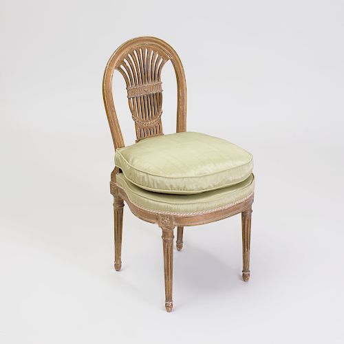 Louis XVI Style Giltwood Side Chair, In the Manner of Georges Jacob