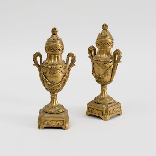 Pair of Louis XVI  Style Small Ormolu Cassolettes