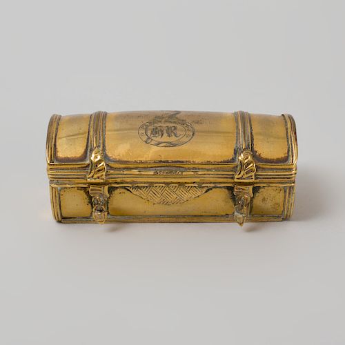 Victorian Gilt-Copper Trunk Form Snuff Box