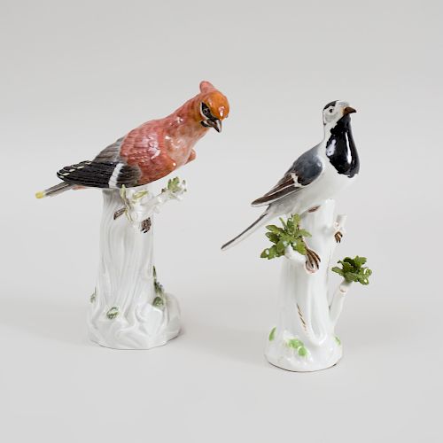 Two Meissen Porcelain Models of Birds