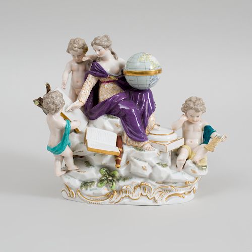 Meissen Porcelain Group Emblematic of Geography