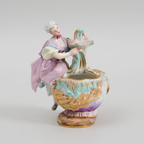 Meissen Porcelain Figural Vessel Molded with Wheat