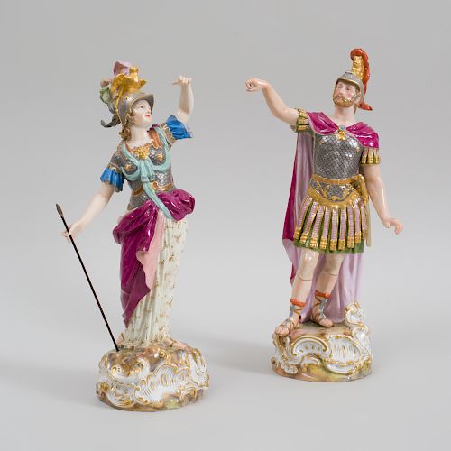 Pair of Meissen Porcelain Figures of Roman Soldiers