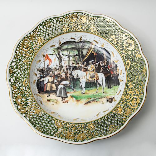 Herend Porcelain Commemorative Large Platter of Hungarian Historical  Interest, A Magyar Honfoglalas  1100 Evforduloijara 