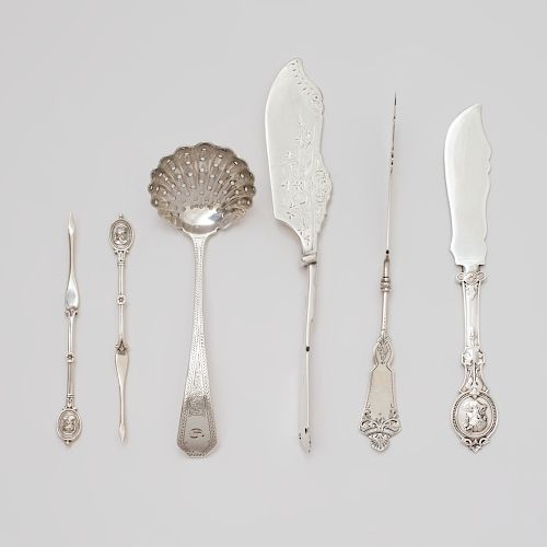 Group of Six American Silver Serving Wares