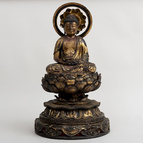 Japanese Carved Giltwood Buddha