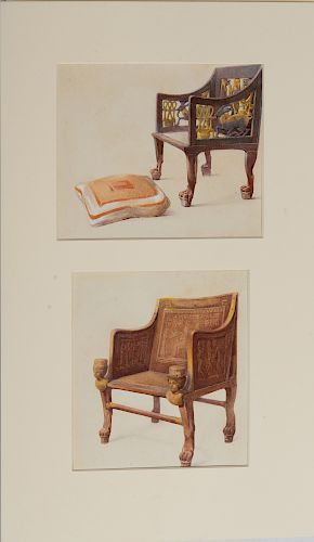 Howard Carter (1874-1939): Chair of Sat-Amon; and Chair with Cushion