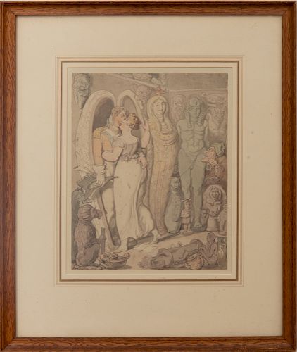 Thomas Rowlandson (1756-1827): Amorous Couple with Egyptian Objects