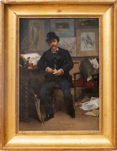 French School: Portrait of Edouard Detaille in his Studio