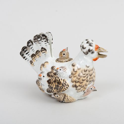 Meissen Porcelain Hen Form Teapot and Cover