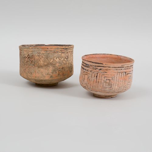 Two Stain Decorated Terracotta Bowls