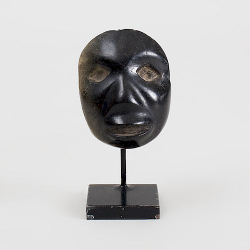  Pre Columbian Style Carved Jade Mask Pendant Head