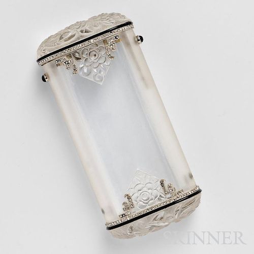 Art Deco Carved Rock Crystal Cigarette Box, Retailed by Charlton & Co.