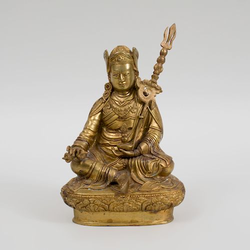 Sino-Tibetan Gilt-Bronze Figure of Padmasambhava