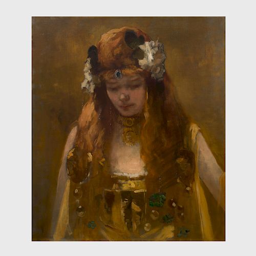 Sarah Wyman Whitman (1842-1904): Portrait of a Girl in a Jeweled Collar