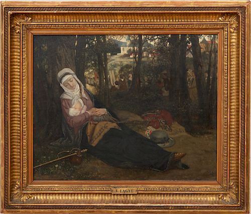 Victor Lagye (1825-1896): A Resting Woman on a Pilgrimage