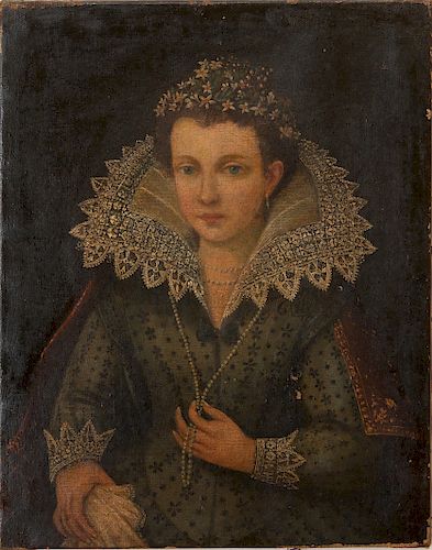 English School: Portrait of an Elizabethan Maiden 