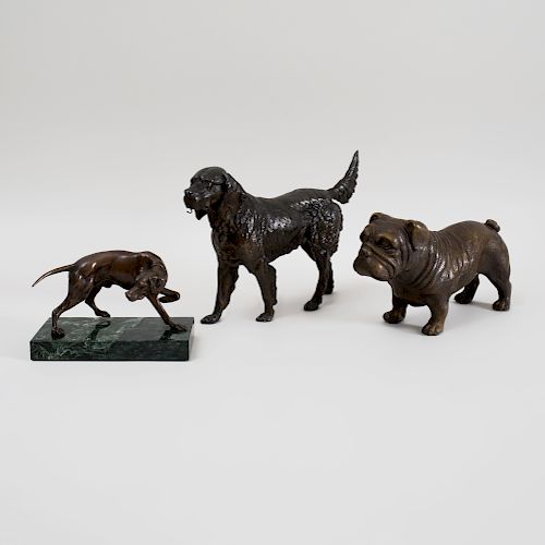 Three Cast Metal Models of Dogs