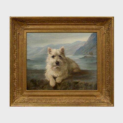 Lilian Cheviot (1894-1902): Waiting (Portrait of a West Highland Terrier)