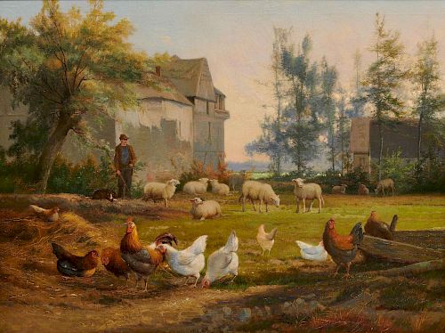 ENGLISH SCHOOL, (19th century), Farmyard Scene