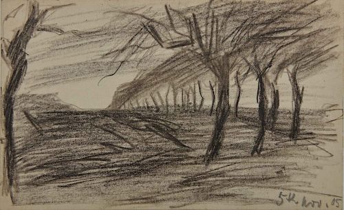 LYONEL FEININGER, (American/German, 1871-1956), (Trees)