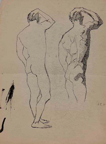 LYONEL FEININGER, (American/German, 1871-1956), (Study of a Man)