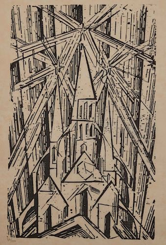 LYONEL FEININGER, (American/German, 1871-1956), Set of Posthumous Woodcut Prints published by Associated American Artists, New York [Prasse P.E. 26]