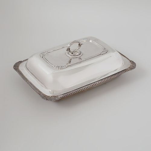 Late George III Silver Rectangular Vegetable Dish & Cover