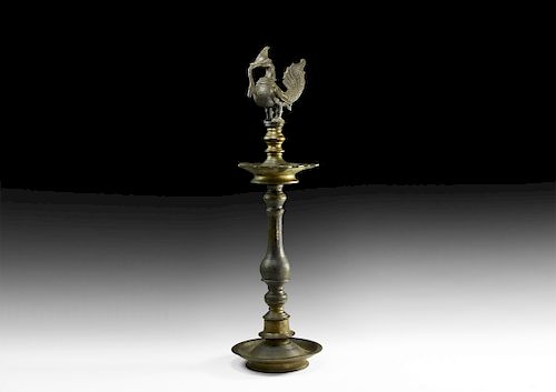 Indian Oil Lamp with Phoenix