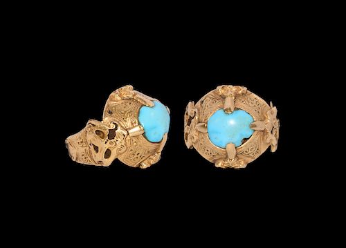 Seljuk Gold Ring with Turquoise