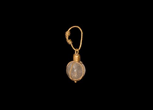 Viking Gold Pendant with Rock Crystal Globe