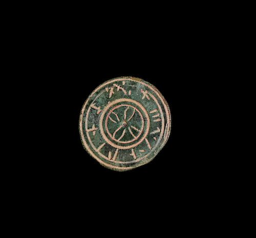 Anglo-Saxon Pin Head with Runic Inscription