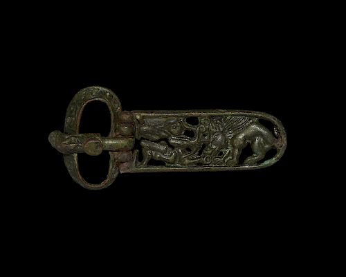 Pre-Viking Belt Buckle with Hunting Archer