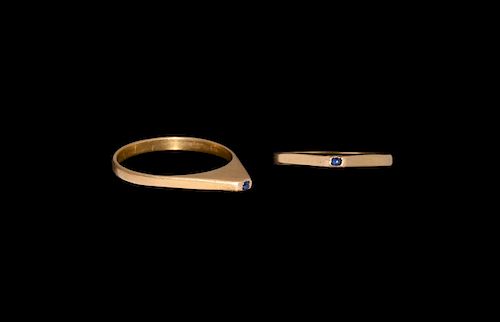Medieval Gold Bishop's Ring with Sapphire