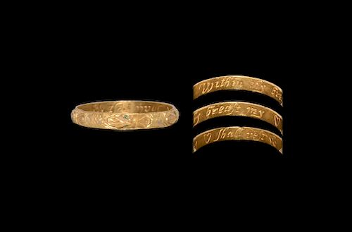 Gold 'within thy breast my [heart] shall rest' Ring