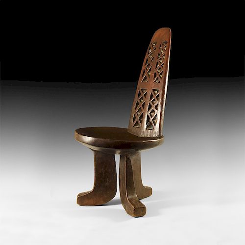 African Lattice-Backed Chair
