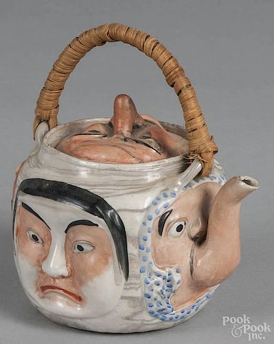 Japanese Bankoware teapot, 5 1/4'' h.
