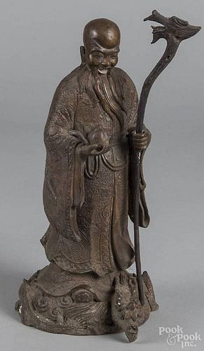 Chinese bronze figure of a gentleman, 13'' h.
