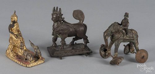 Group of Asian bronze figures, tallest - 5 1/2''.