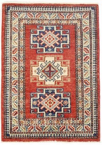 Small Hand Woven Kazak Throw Rug (2' 10" x 2')