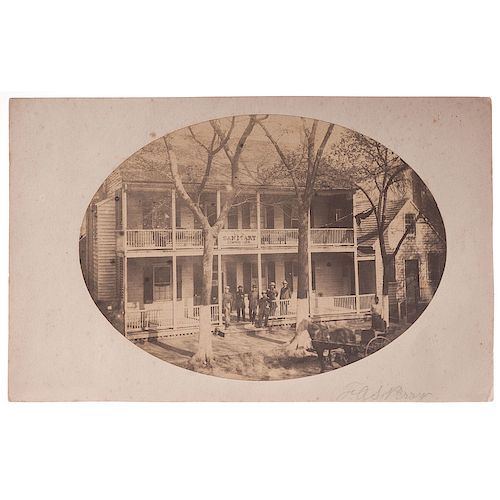 US Sanitary Commission Office Building, Albumen Photograph and Printed Handkerchief