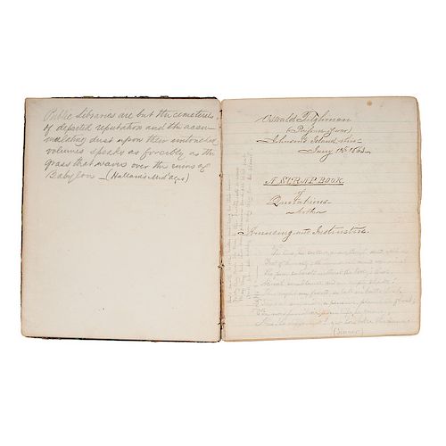 Johnson's Island POW Oswald Tilghman, Scrapbook Compiled at the Prison Camp, 1864, Plus