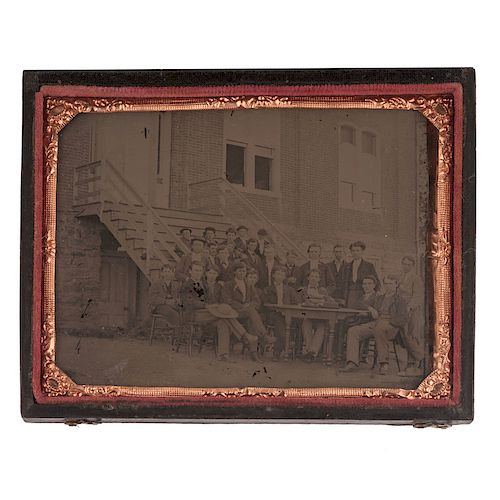 Quarter Plate Ambrotype Featuring a College Graduating Class, Ca 1863