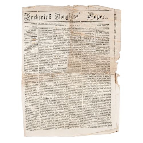 Exceedingly Rare Frederick Douglass' Paper, June 26, 1857 Issue