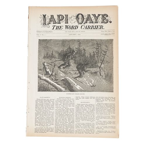 Iapi Oaye (The Word Carrier), Rare Sioux Language Newspaper, Greenwood, Dakota Territory, Lot of 21 Issues