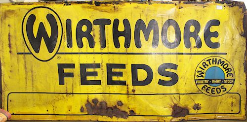 large Wirthmore Feeds tin advertising sign