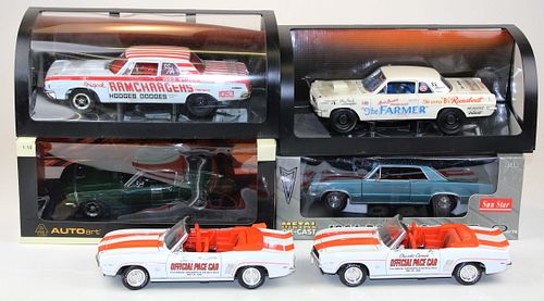 six diecast American Muscle & Race Cars 